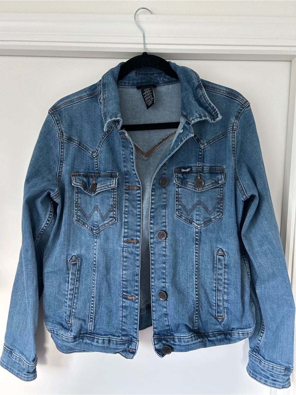 Classic Light Blue Denim Jacket with Button Front